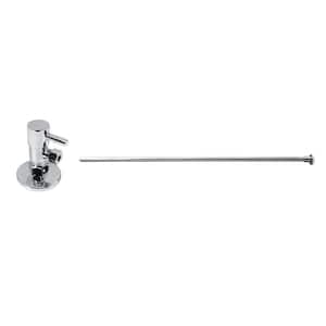 5/8 in. x 3/8 in. OD x 20 in. Flat Head Toilet Supply Line Kit with Round Handle 1/4-Turn Angle Stop, Polished Chrome
