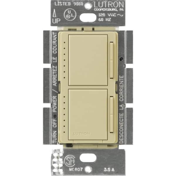 Lutron Maestro Dual Digital Dimmer Switch, For Incandescent Bulbs Only, 300-Watt/Single-Pole, Ivory (MA-L3L3-IV)
