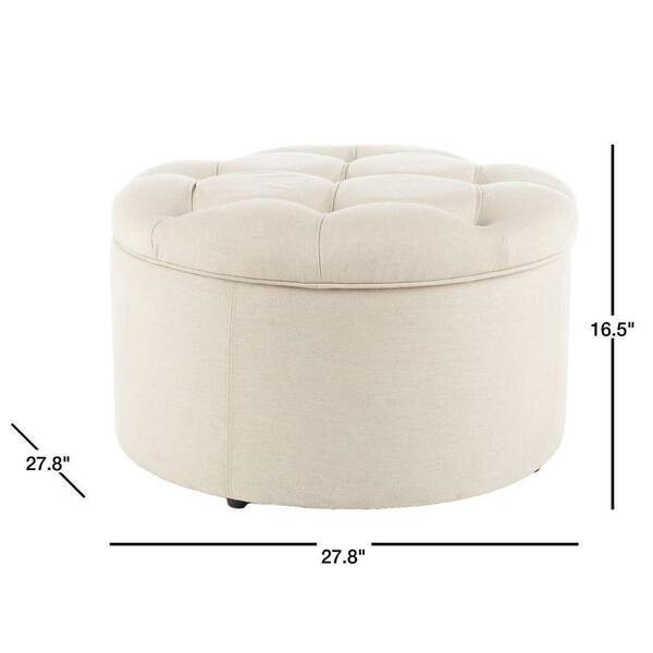 off white storage ottoman