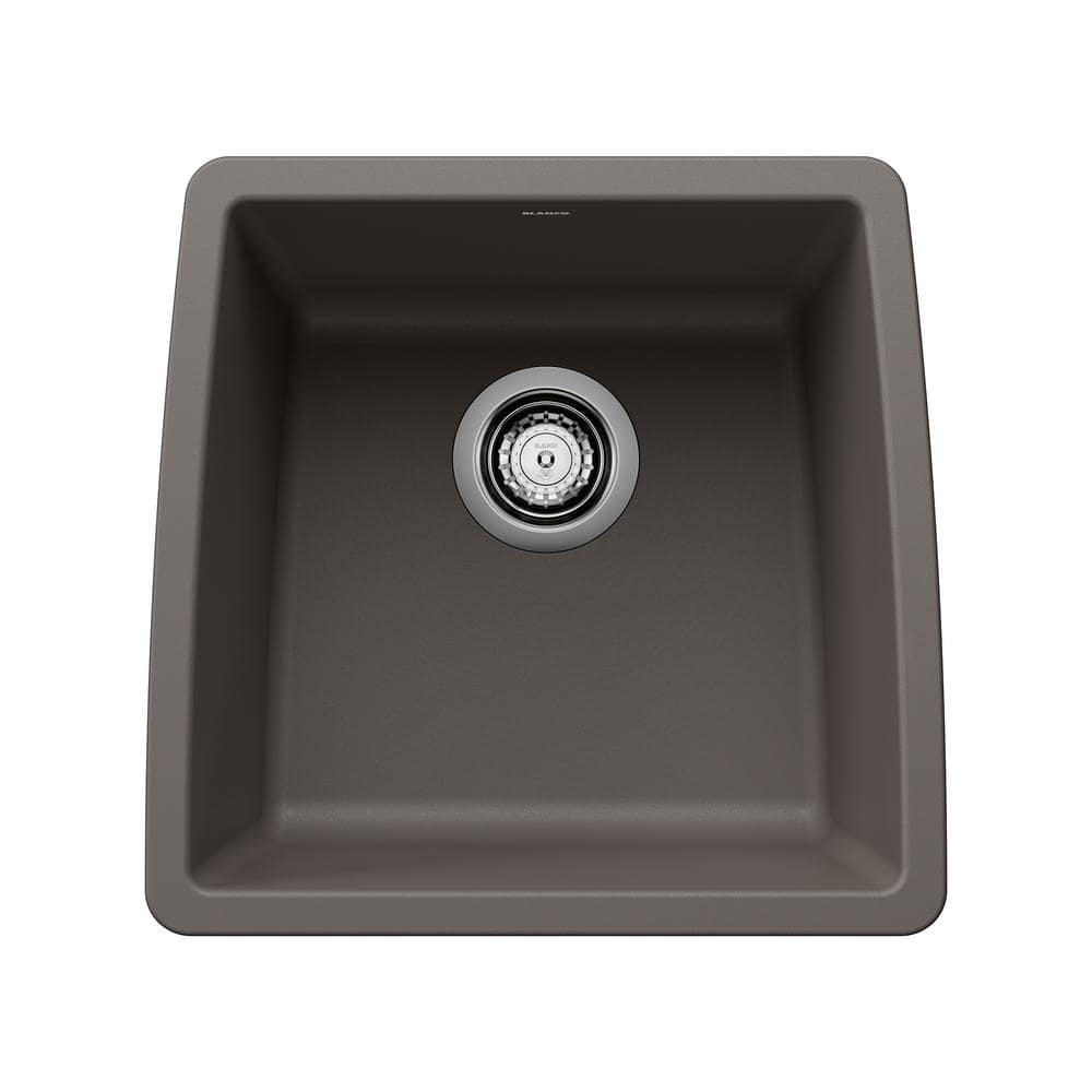 PERFORMA Gray Granite Composite 17.5 in. Undermount Bar Sink in Volcano Gra