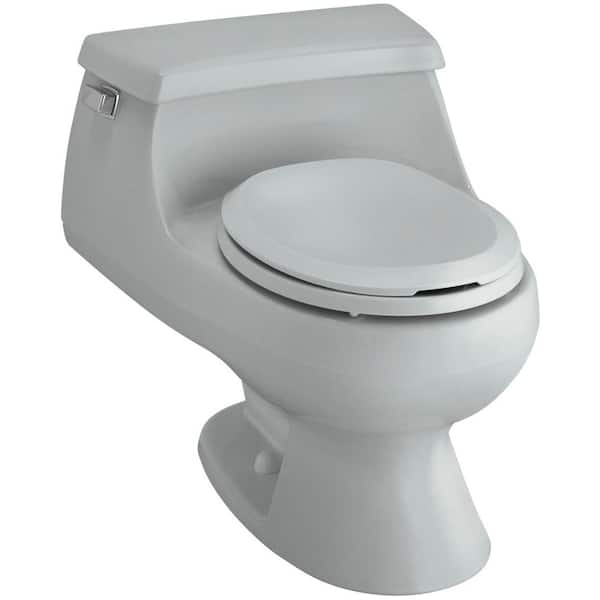 KOHLER Rialto 1-piece 1.6 GPF Single Flush Round Toilet in Ice Grey