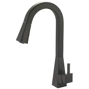 i3 Single-Handle Pull-Down Sprayer Kitchen Faucet with Deckplate included and Quick Connect in Matte Black