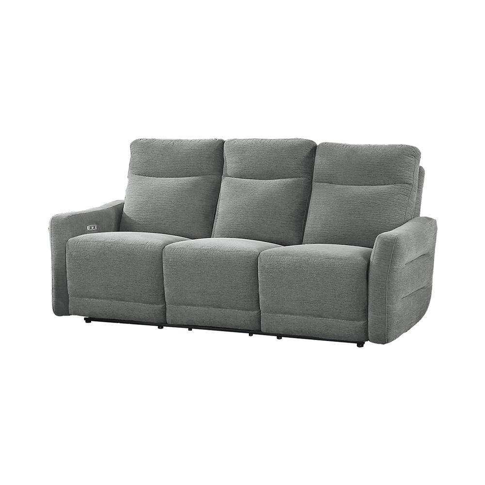 Gray Fabric Lawson Reclining Sofa with Wood Frame