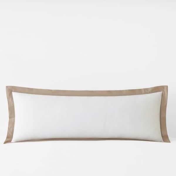 Company Cotton Solid Border Cocoa 40 in. X 14 in. Throw Pillow Cover