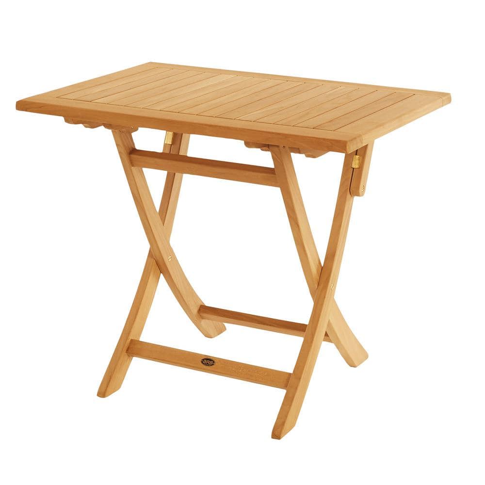 Colorado 36 in. x 24 in. Folding Rectangular Natural Teak Outdoor Dining Ta