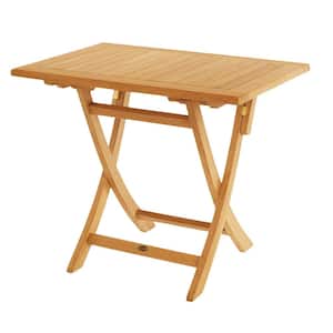 Colorado 36 in. x 24 in. Folding Rectangular Natural Teak Outdoor Dining Table