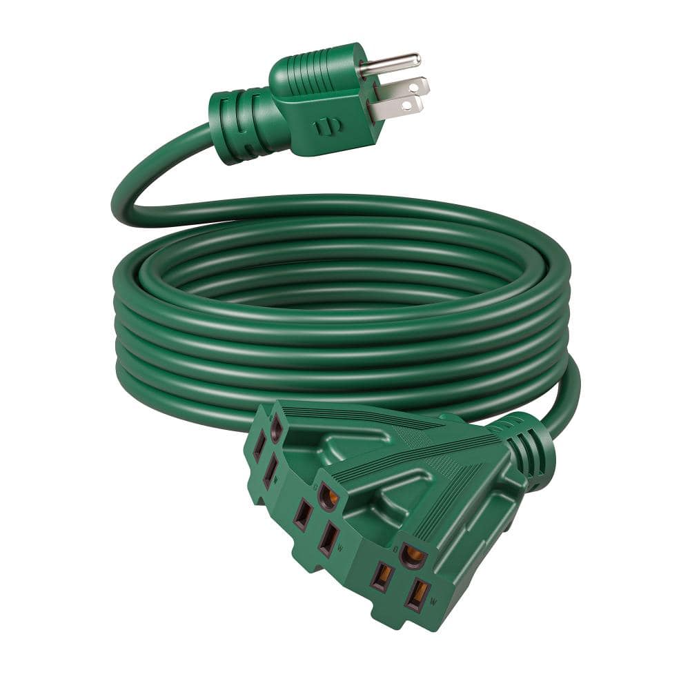 20 ft Outdoor Extension Cord with Multiple 3 Outlets 3 Prong 16 AWG SJTW for Outside Green Color price history on PriceWatchPro