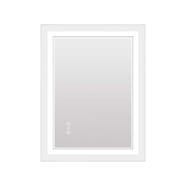 Unbranded 24 in. W x 40 in. H LED Lighted Rectangular Frameless Wall Mirror Bathroom Vanity Modern Mirror with Touch Sensor