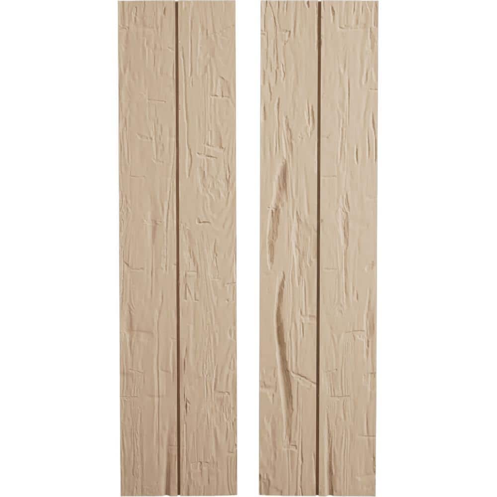 11 in. x 84 in. Timberthane Polyurethane 2-Board Joined Board-n-Batten Hand Hewn Faux Wood Shutters, No Batten Pair price history on PriceWatchPro