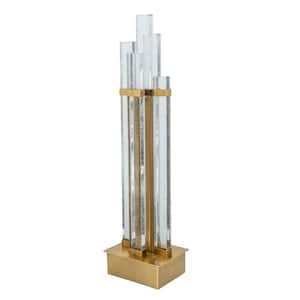 31.5 in. Gold Uplight Lamp with Crystal Shade