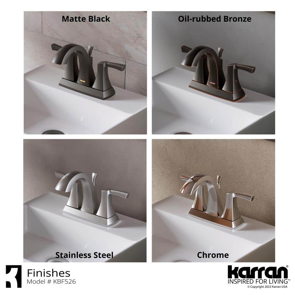 Matte Black Brass 2-Handle Centerset Bathroom Faucet