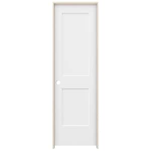 24 in. x 80 in. Monroe White Painted Right-Hand Smooth Solid Core Molded Composite MDF Single Prehung Interior Door