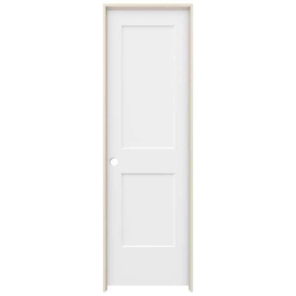 JELD-WEN 24 in. x 80 in. Monroe White Painted Right-Hand Smooth Solid Core Molded Composite MDF Single Prehung Interior Door