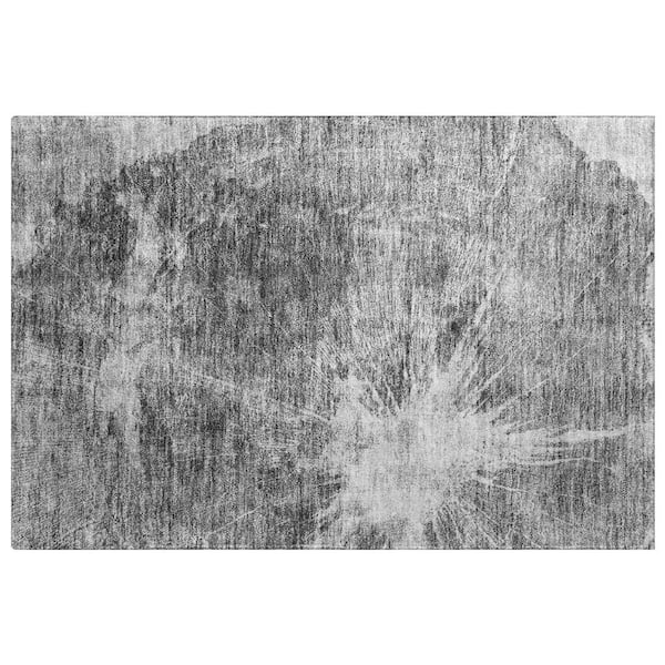 Dream Shag Premium Machine Washable Abstract ADS719 Gray 2 ft. x 3 ft. Accent Rug
