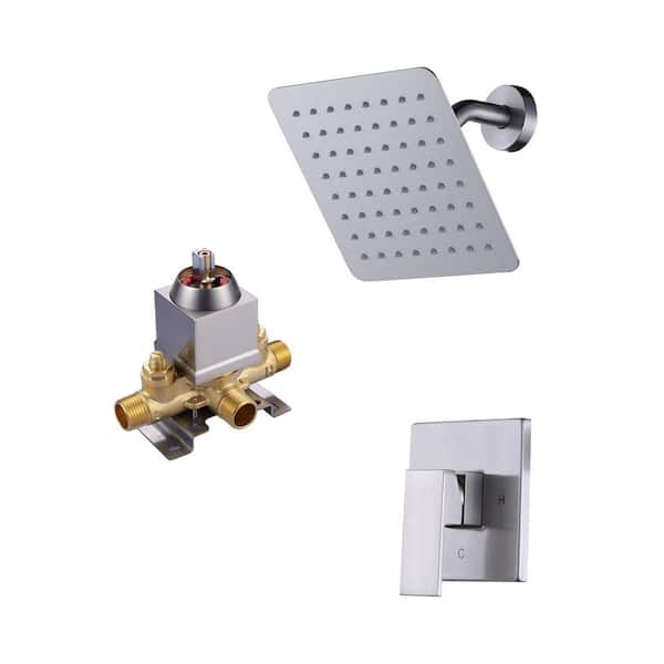 WOWOW Single Handle 7-Spray Patterns Shower Faucet 1.8 GPM with Corrosion Resistant in Brushed Nickel