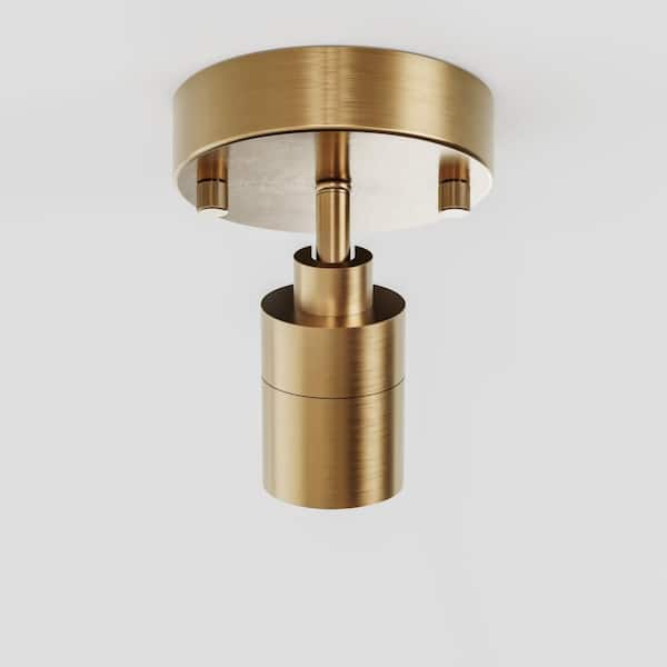 Shura Brushed Brass Adjustable Spot Light, Integrated LED Bulb, Fixed Track Cylinder Spotlight, 3000k, 490 Lumens