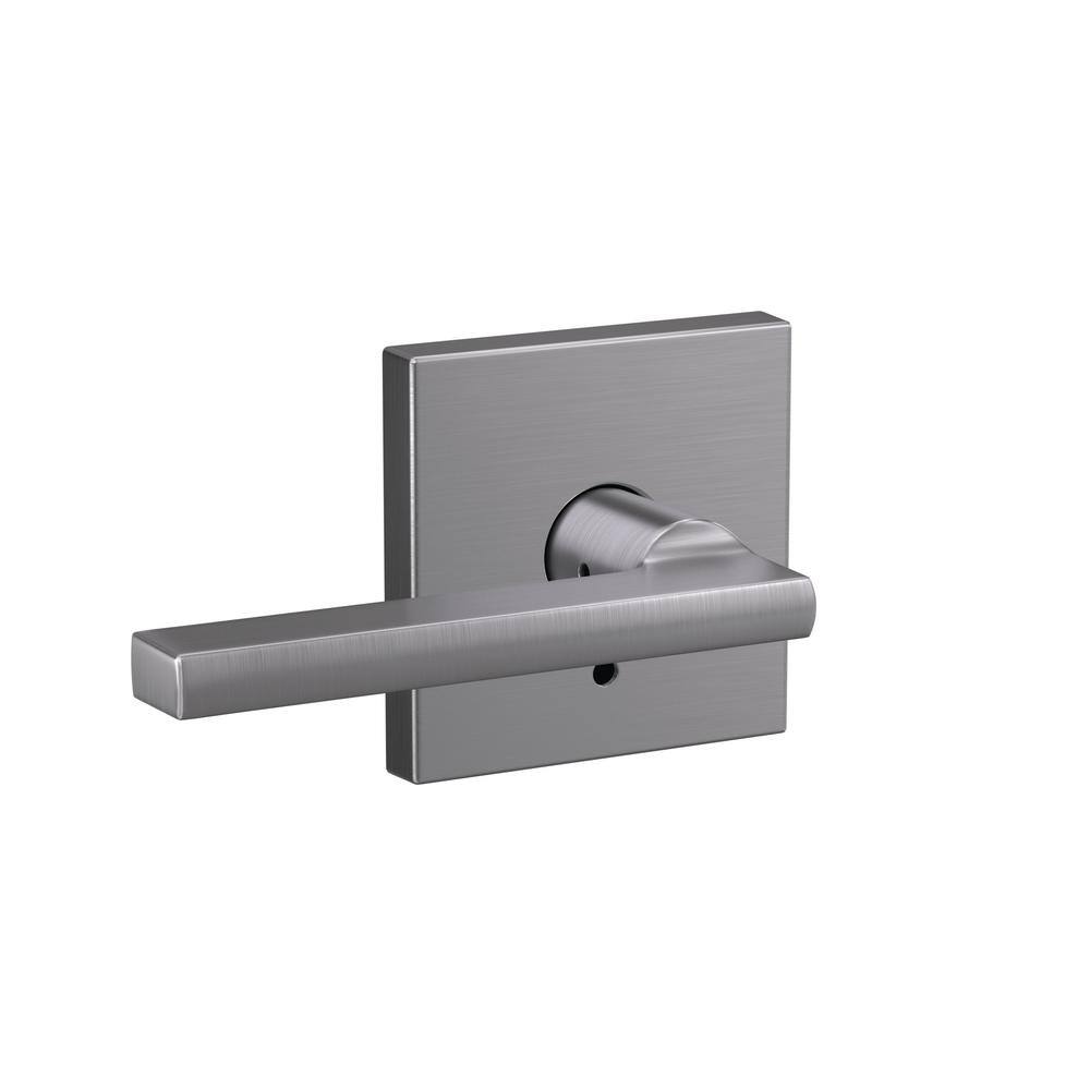 Schlage Custom Latitude Satin Chrome Collins Trim Combined Interior Door Lever Fc21 Lat 626 Col The Home Depot