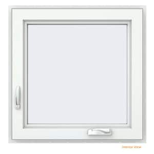 30 in. x 30 in. V-4500 Series Black Exterior/White Interior FiniShield Vinyl Left-Handed Casement Window w/Mesh Screen