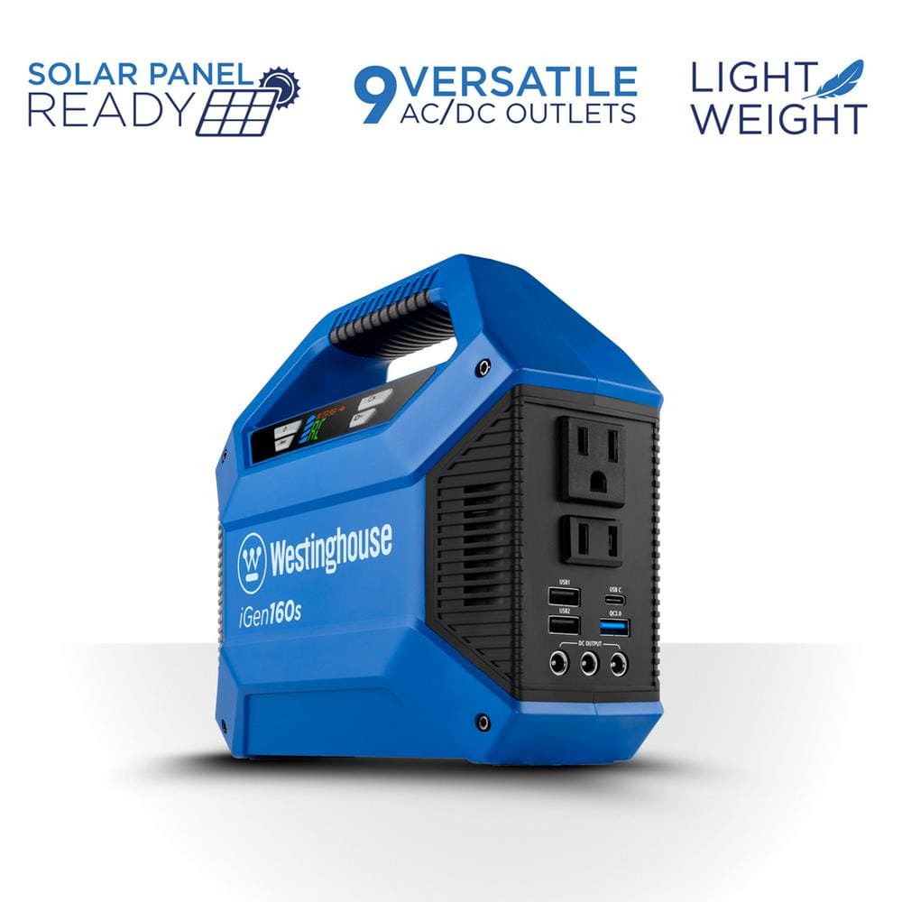 150-Watt Lithium-Ion Portable Power Station with Power Inverter, LED Display, and Flashlight
