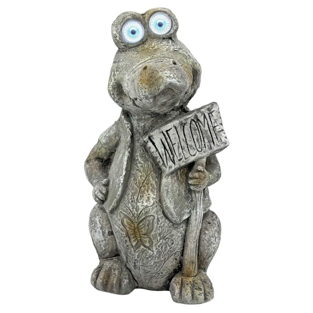 Crocodile Garden Statue w/ LED Solar Lights 19 in. QZ14393