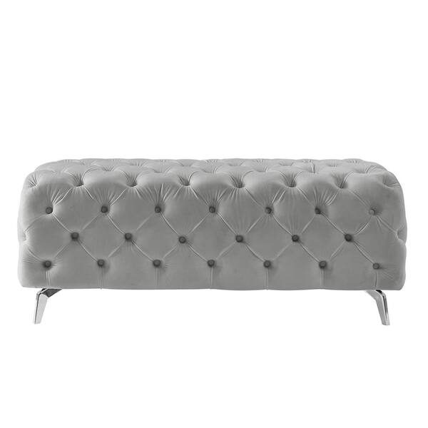 Crown Comfort 's Brown Button Tufted Memory Foam Folding Ottoman