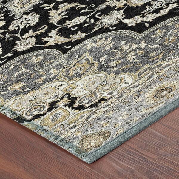 Chantille Machine Washable Indoor/Outdoor Abstract ACN2853 Black 2 ft. x 3 ft. Accent Rug