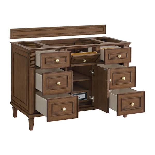 James Martin Vanities Lorelai 47.88 in. W x 23.5 in. D x 32.88 in. H Bath Vanity Cabinet without Top in Mid-Century Walnut