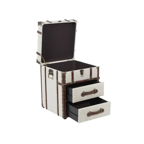 Litton Lane Cream Wooden Vintage Style Storage 2-Drawer