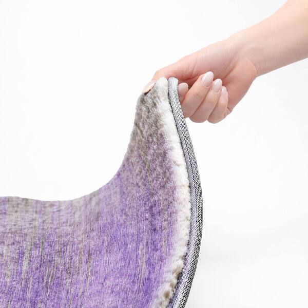 Dream Shag Premium Machine Washable Abstract ADS793 Purple 10 ft. x 14 ft. Area Rug