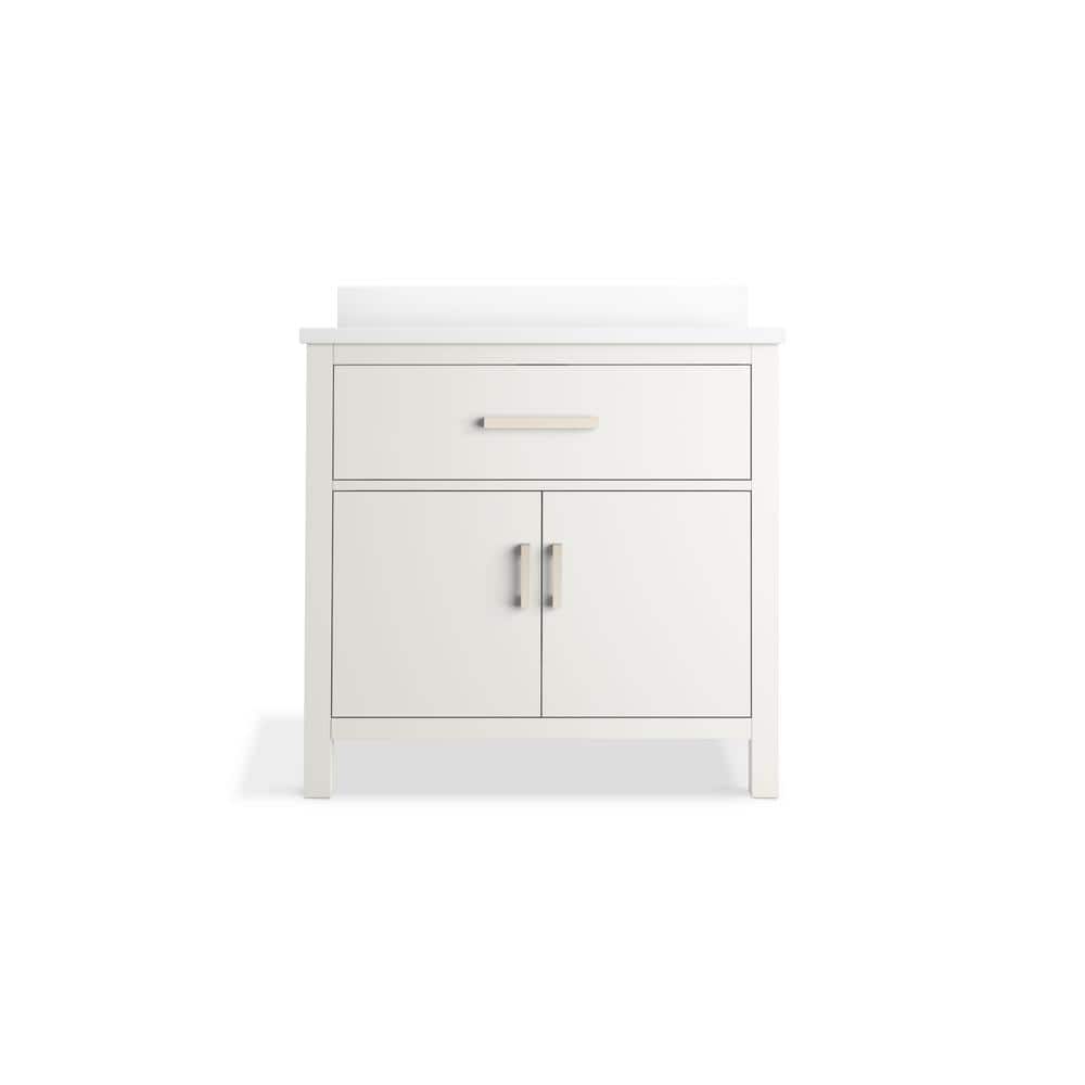 Kresla 36" White Freestanding Bathroom Vanity with Quartz Top