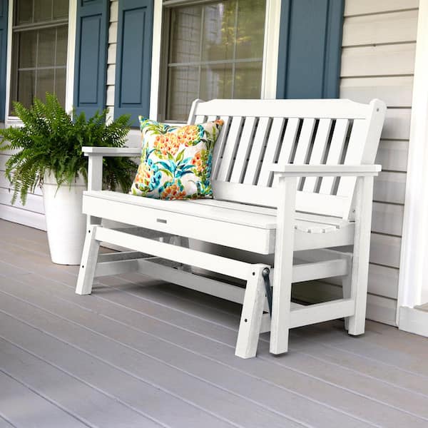Lehigh 48 in. 2-Person White Recyled Plastic Outdoor Glider