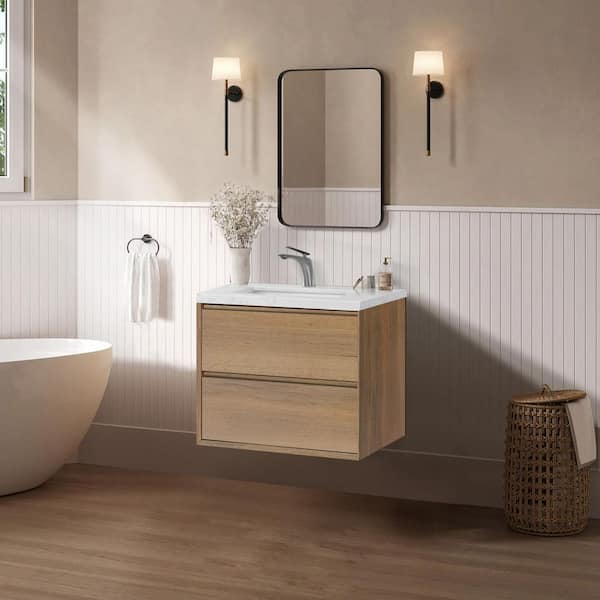 LANDOLT Solenne 24 in. Single Sink Floating Bath Vanity in Natural