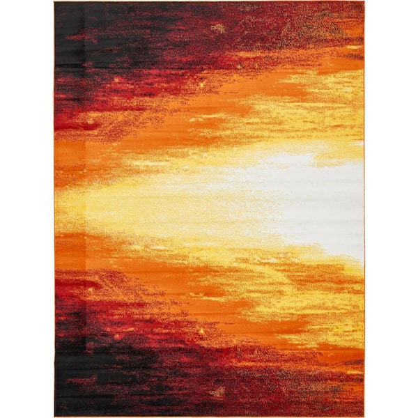 Unique Loom Metro Sunset Orange 9' 0 x 12' 0 Area Rug