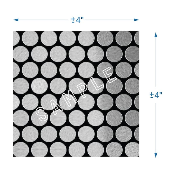 SpeedTiles Take Home Sample Penny S2 Stainless Steel 4 in x 4 in x 0.2 in Metal Peel and Stick Wall Mosaic Tile (0.11 sq.ft/Each)