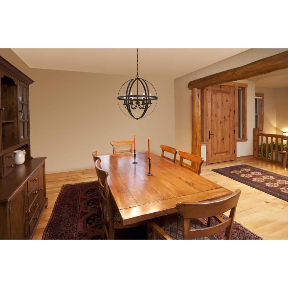 Oil Rubbed Bronze 6-Light Candle Globe Chandelier