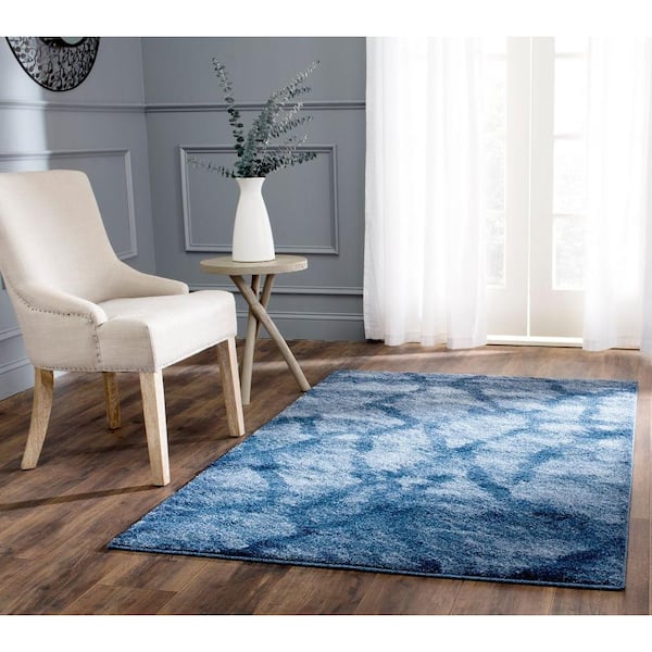 SAFAVIEH Retro Blue/Dark Blue Doormat 3 ft. x 5 ft. Abstract Area Rug