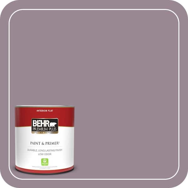 BEHR PREMIUM PLUS 1 qt. #690F-5 Purple Mauve Flat Low Odor Interior Paint & Primer