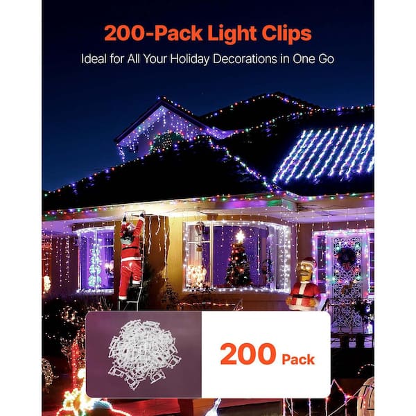 SKYSHALO Christmas Light Clips 200 Pack Weatherproof Holiday