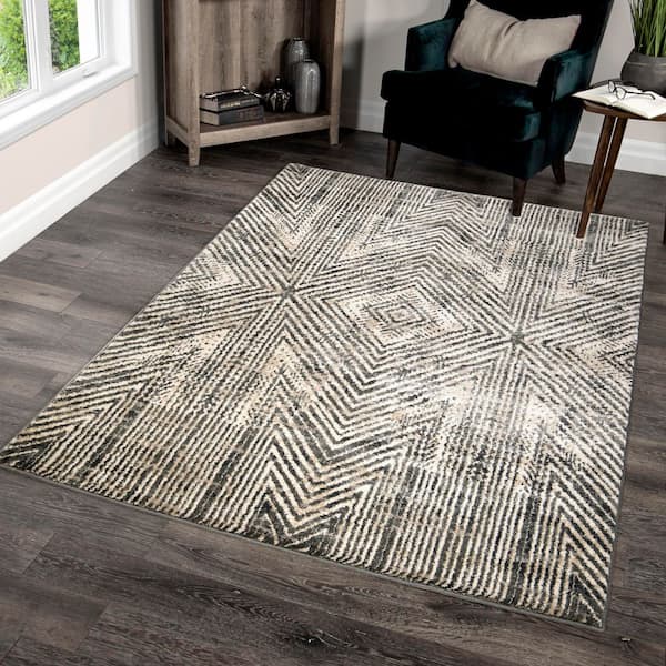 Riverstone Zero In 5 ft. 3 in. x 7 ft. 6 in. Moonlight Area Rug