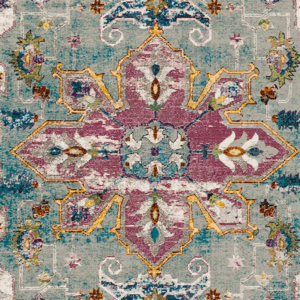 Aria Blue and Cream 4' x 6' Synthetic Area Rug