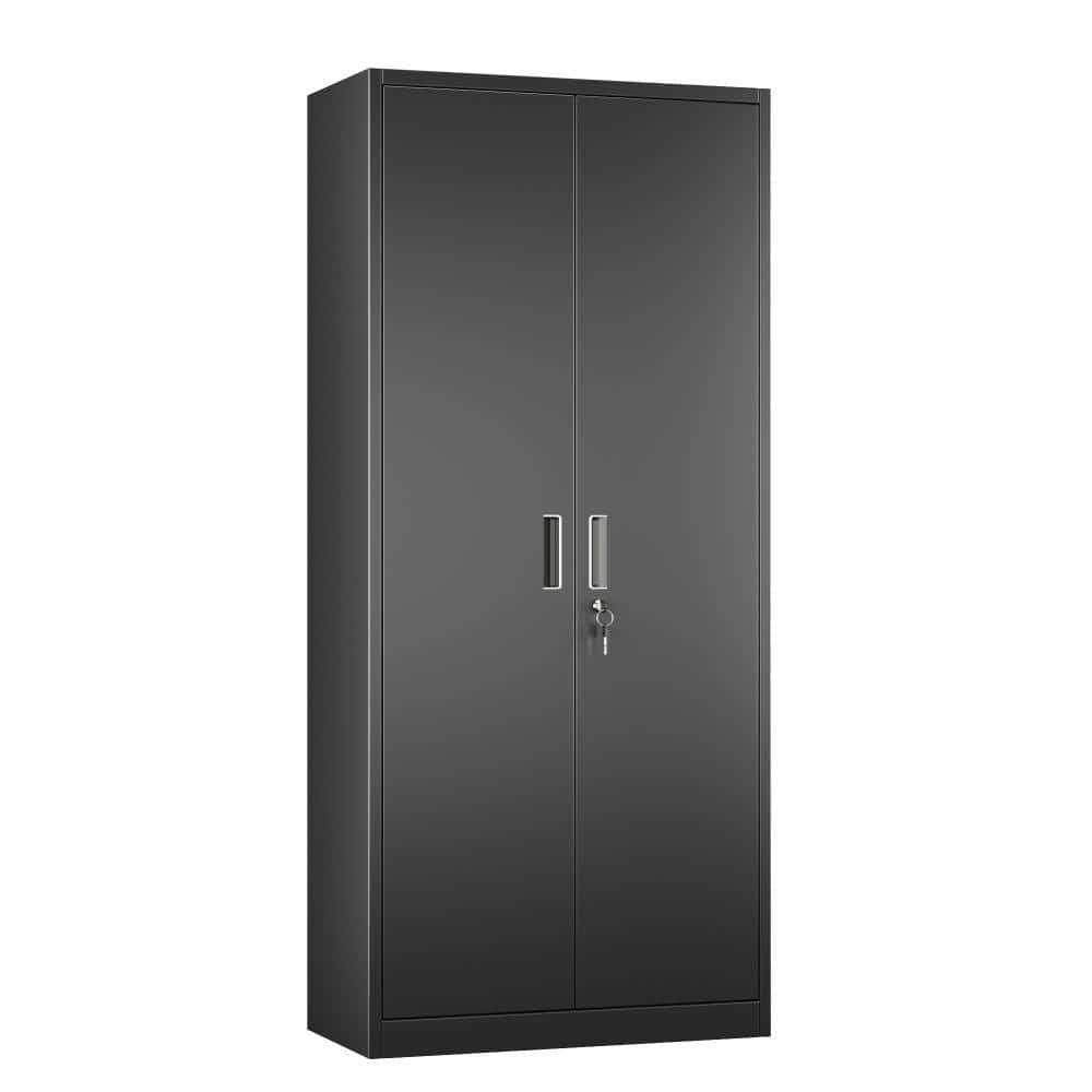 Black Lockable Steel Storage Cabinet, Heavy Gauge Cold Rolled Steel with Adjustable Shelves, Double Door price history on PriceWatchPro