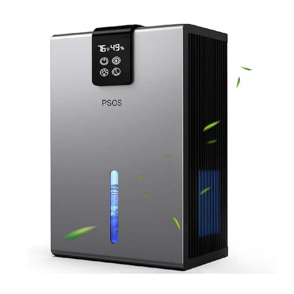3.12 pt. 980 Sq. Ft. Dehumidifier in Gray with Humidity Monitor & Auto Shut-Off, 7-Color LED & Quiet Sleep Mode