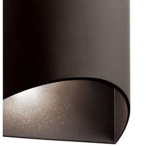 Wesley 14 in. 2-Lights Architectural Bronze Outdoor Hardwired Wall Lantern Sconce with Integrated LED (1-Pack)