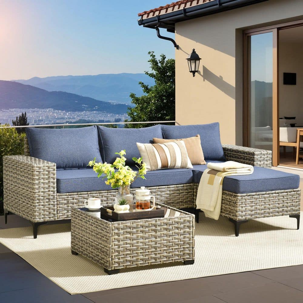 XIZZI Vanessa 5-Piece Wicker Outdoor Patio Conversation Seating
