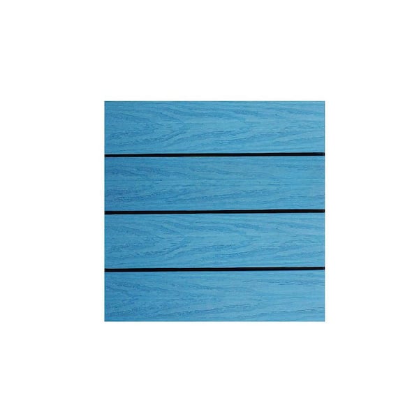 NewTechWood UltraShield Naturale 1 ft. x 1 ft. Quick Deck Outdoor Composite Deck Tile in Caribbean Blue (10 sq. ft. per box)