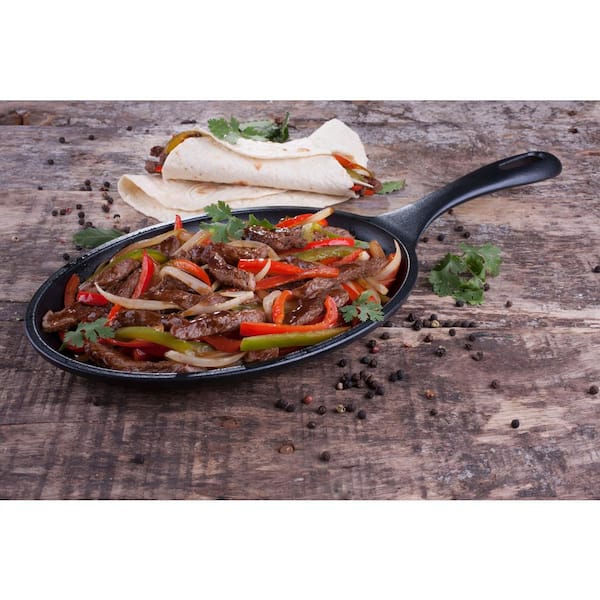 6-Piece10 in. Fajita Pan Set With Wood Trivets - Cast Iron - Preseasoned 6-Piece10 in. Fajita Pan Set With Wood Trivets - Cast Iron - Preseasoned