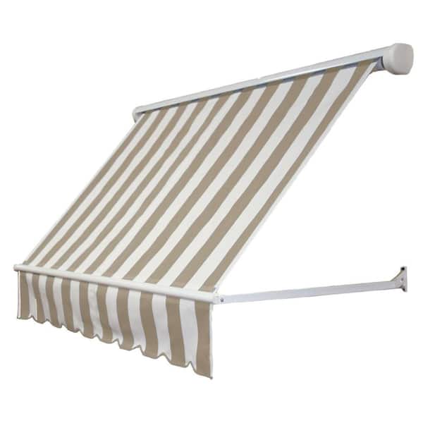 76.5 inch Mesa Window Retractable Awning (24 in. H x 24 in. D) Linen/White