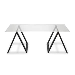 Mariana 46 in. Rectangle Black Glass Coffee Table