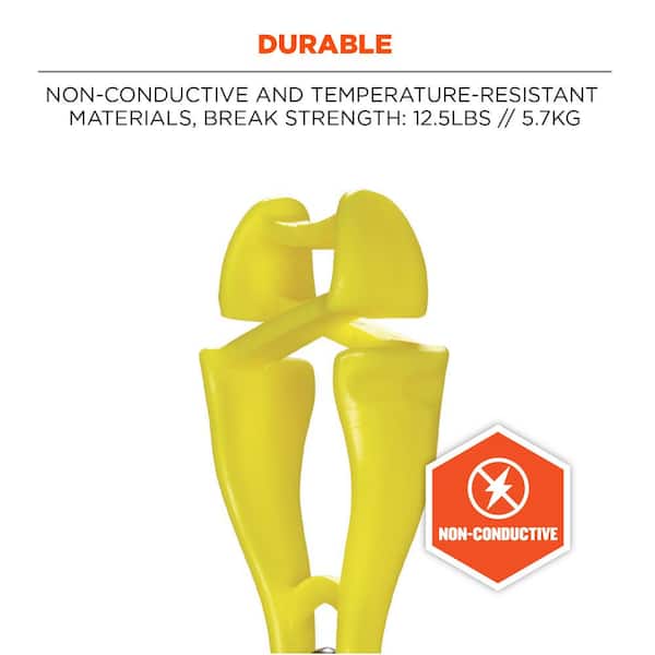 Ergodyne 3420-BULK Squids Swivel Glove Clip Holder, Dual Clips, 100-Pack, Orange