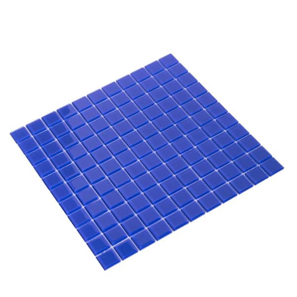 Apollo Tile Blue 11.8 in. x 11.8 in. 1 in. x 1 in. Polished Glass 